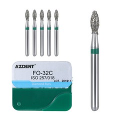 100pcs Dental Diamond Burs Medium Friction Grip 1.6MM for High Speed Handpiece