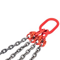5FT/10FT/13FT Chain Sling Lift Chain G80 with 4 Leg Grab Hooks