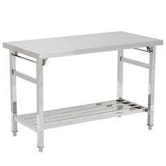 Folding Work Table Heavy Duty Stainless Steel for Kitchen Dining Restaurant