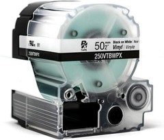 Epson LABELWORKS 250VTBWPX Black on White 2″ (50mm) Vinyl Label Tape **5-PACK**