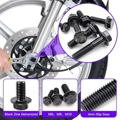400 Pcs Metric Flange Bolt Assortment Nuts And Bolts Assortment Kit 10.9 Grade