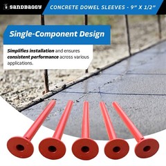 Sandbaggy Concrete Dowel Sleeves – 9” x 1/2” (#4 Rebar Sleeve) – Polypropylene