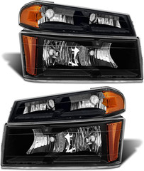 2004-2012 Chevy Colorado GMC Canyon Headlight Assembly Black Housing Left Right