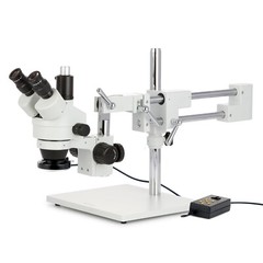 AmScope 7X-135X Trinocular Stereo Boom Microscope+4K 8MP HDMI Camera + Fiber LED