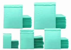 4×8, 6×10, 8×12, 10×15, 14×20 Cyan Aqua Mint Colored Poly Bubble Mailers!