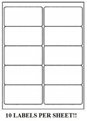5000 Premium 2″ x 4″ Self Adhesive Address Labels 10 per sheet * 10 up*