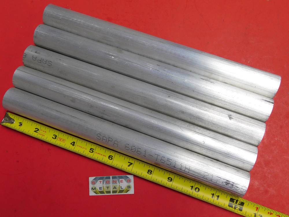 5 Pieces 1-1/4″ ALUMINUM 6061 ROUND ROD 12″ LONG Solid T6511 Lathe Bar Stock