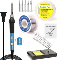 LDK 60W Adjustable Soldering Iron Kit ON/OFF Switch 110V US Plug 5 Tips