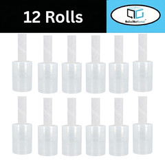 12 Rolls 5″ x 1000′ (45 Gauge) Extended Core Stretch Hand Shrink Wrap – Clear