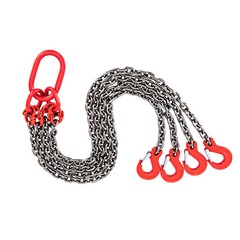 5FT/10FT/13FT Chain Sling Lift Chain G80 with 4 Leg Grab Hooks