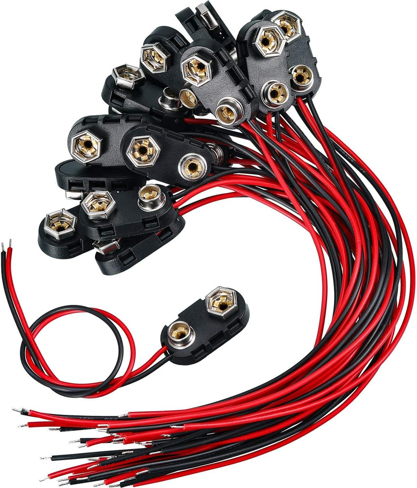 20 Pack 9v Battery Connector I Type 9v Battery Connector Clip Long Cable Connect
