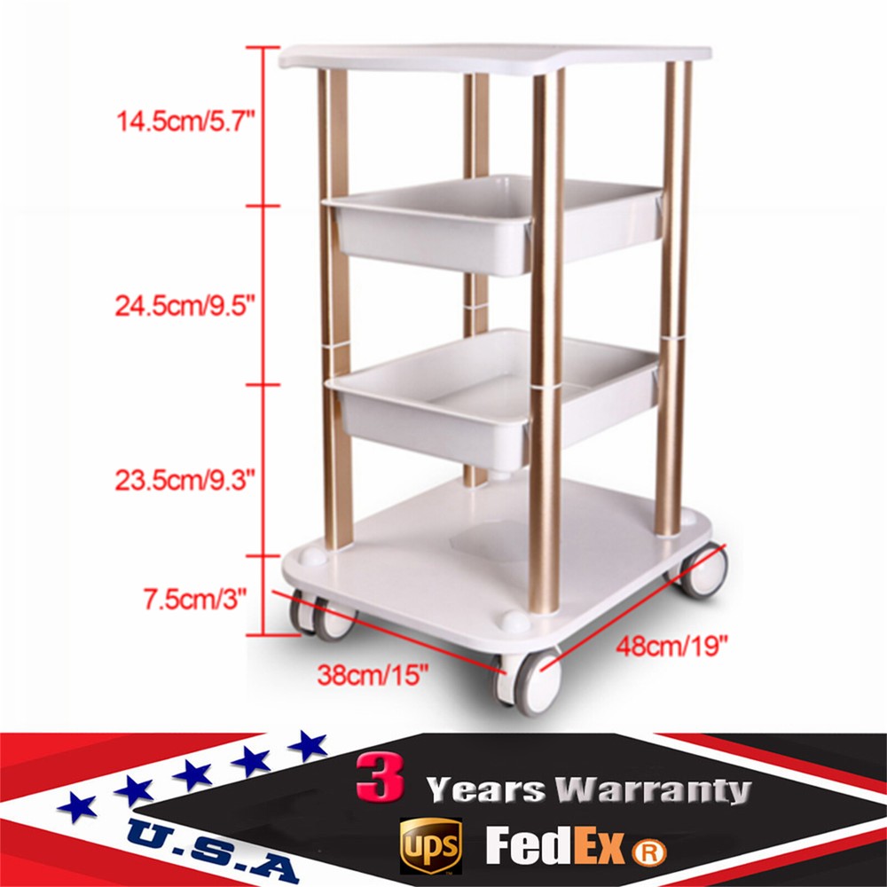 Beauty Salon Trolley Esthetician SPA Equipment Storage Stand Trolley Cart 360??