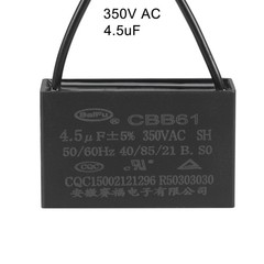 2pack Ceiling Fan Capacitor CBB61 4.5uF 350V AC 2 Wires Metallized Polypropylene