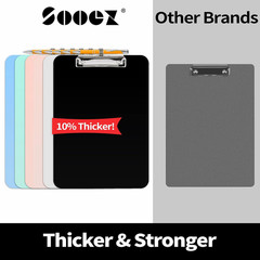 Plastic Clipboard with Pen Holder, 8.5×11 Low Profile Clip, Black Letter Size