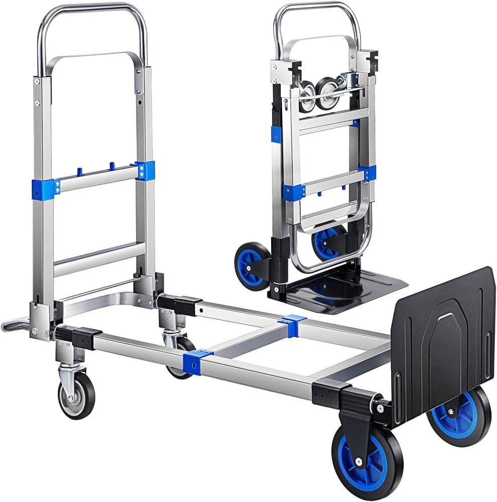 3 in 1 Aluminum Hand Truck Folding Dolly Cart 660 lbs Capacity Heavy Duty