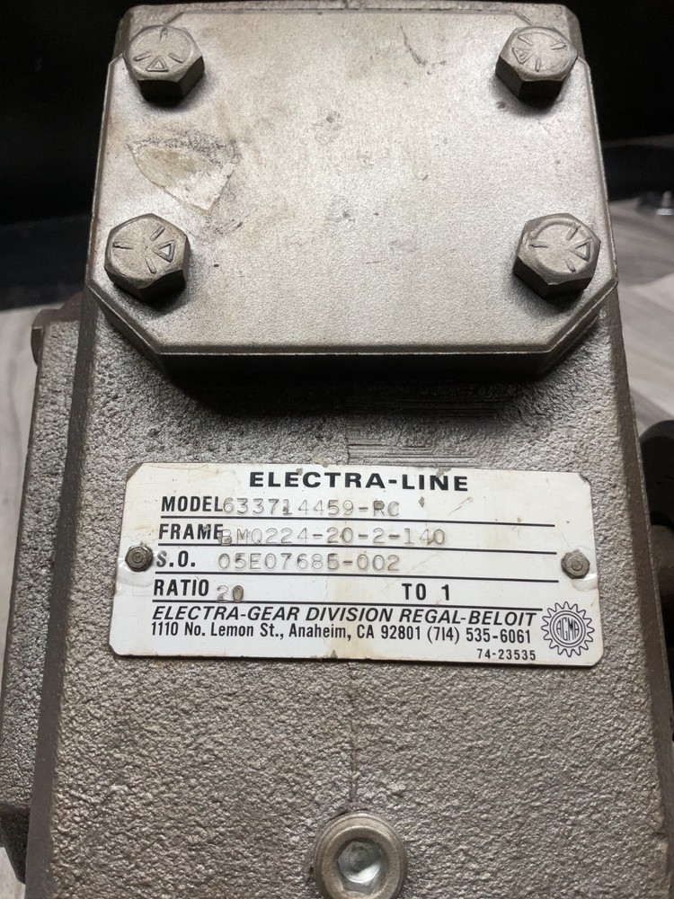 Electra Gear 633714459-RC Gear Reducer 20:1 Ratio #4005B104PR3