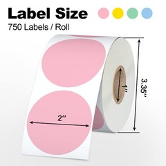 2″ 4500 Labels 6-Color Assorted Circle Direct Thermal Stickers Label Rolls Bu…