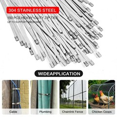 Cable Tie Tool Gun Kit Stainless Steel Zip Tie Cutter + 150 pcs Metal Zip Ties✅