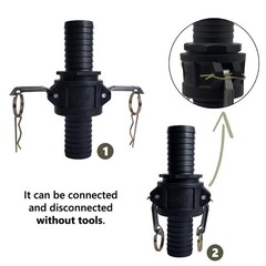 Camlock Fittings 1-1/2 Inch Type C & E Polypropylene Cam and Groove Hose Fitt…