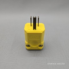 Leviton Yellow 3-Prong Electrical Plug 15 Amp 125 Volt NEMA 5-15, 2.75″ x 1.6″