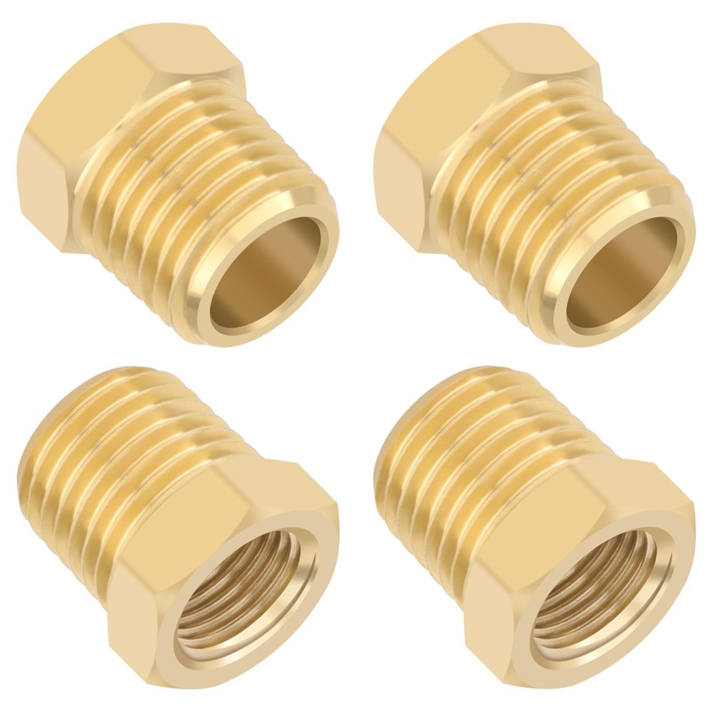 4pcs Heavy Duty 1/4 NPT Male Thread to 1/8 NPT Female Thread Brass Reducer
