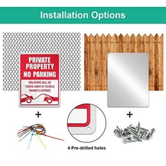 3-Pack No Parking Signs – 14 x 10 Inches Reflective Private Property Signs