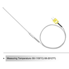 K Type Thermocouple Plug Temperature Sensor Probe -58 to 2012°F Stainless Steel
