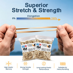 Bulk 3 Pounds – Platinum Rubber Bands USA Postal Size #64 (3-1/2 x 1/4″) 960pcs