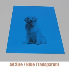 10-Pack A4 Colored PVC Flexible Plastic Sheets, 0.3mm Blue Transparent Film f…