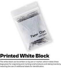1000/PCS White Block 2″x3″ Clear Reclosable Seal Bag Plastic Zip Lock Bags 4Mil