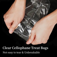 Cellophane Treat Bags 300 PCS 4×9 Inch Twist Ties 1.4 Mil Clear Plastic Candy