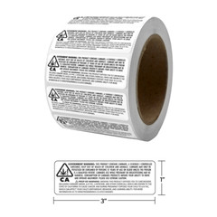 California Prop 65 2024 Label, 3×1, Roll of 500 Labels