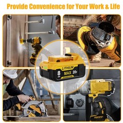 For DeWalt 20 Volt Max XR 8000mAh Lithium-Ion Battery DCB200-2 DCB201 4Pack