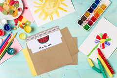 200 Qty A7 Invitation Envelopes 5 X 7, 120GSM Brown Kraft Paper Envelopes for 5X