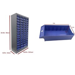 60 Drawer Hardware Organizer Cabinet No Door for Samples Metals Electronics Blue