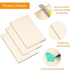 28 PCS Basswood Sheets – 4 x 6 x 1/16 Inch Thin Unfinished Craft wooden brown