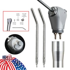 Dental 3 Way Air Water Syringe Triple Spray Handpiece with 2 Nozzles Tips Tubes