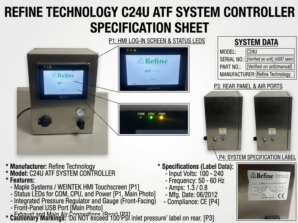 Refine Technology C24U ATF System Controller – Bioprocessing Lab Labware