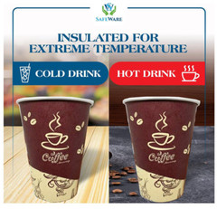 12 oz Disposable Paper Cups Coffee Bean Design for Cold/Hot Drinking 50-500 Pack
