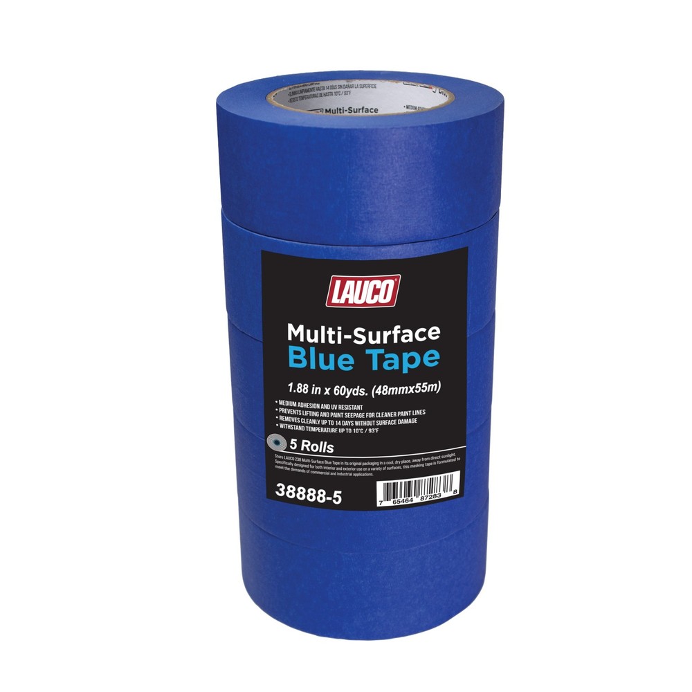 LAUCO Multi-Surface Blue Painter’s Masking Tape, Medium Adhesion, 5 Rolls