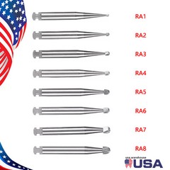 1-10 x Dental Round Tungsten Steel Carbide Burs RA Latch for Low Speed Handpiece