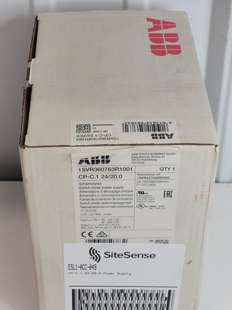 ABB 1SVR360763R1001 Power Supply CP-C.1 24/20.0 Switch Mode Power Supply NIB w9