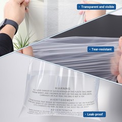 Clear Bags with Suffocation Warning Poly OPP Cello Merchandise Bag -Multi Sizes