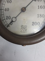 Vtg Ashcroft New York Brass 0-200 PSI Steam Pressure Gauge Steampunk