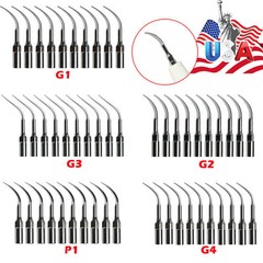 10X Dental Ultrasonic Piezo Scaler Inserts Tips, G1,G2,G3,G4,P1,P3 NEW 5TYPES