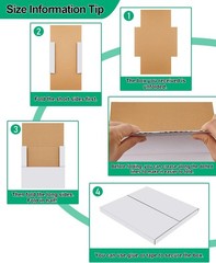 25 Pack Vinyl Record Shipping Boxes LP Mailers 12.5×12.5×1 Inch Album Paper Box