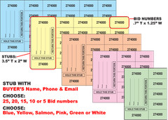 500 Chinese Auction Tickets -with Buyer’s Name, Email & Phone – FREE SHIPPING