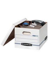 Bankers Box Basic Duty Letter/Legal File Storage Box with Lids, 10 Pack, White