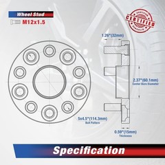 4PCS 15mm 5×114.3mm 60.1mm Wheel Spacers for Toyota Lexus Scion