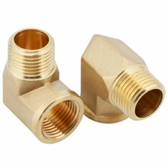 U.S. Solid 90 Degree Elbow Brass Fitting NPT 1/2″ Male x 1/2″ Female, 2pcs